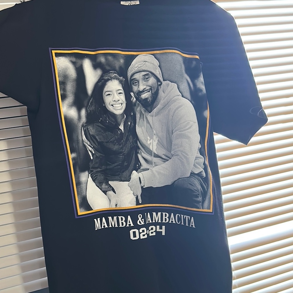 NWOT Black Graphic T-Shirt with Mamba & Mambacita Design